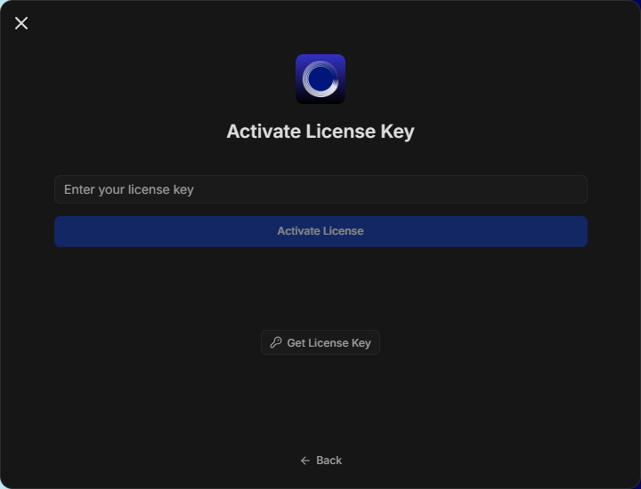 Enter license key and activate