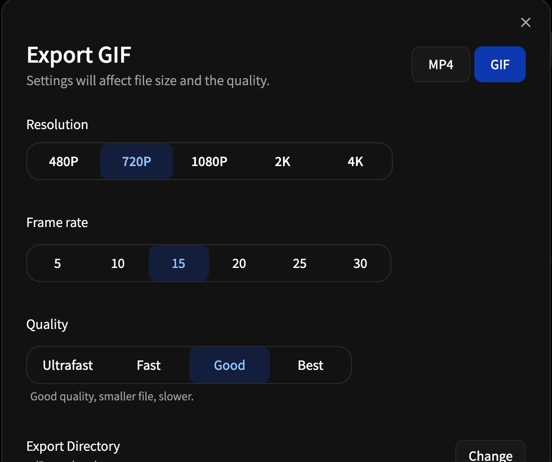 GIF export