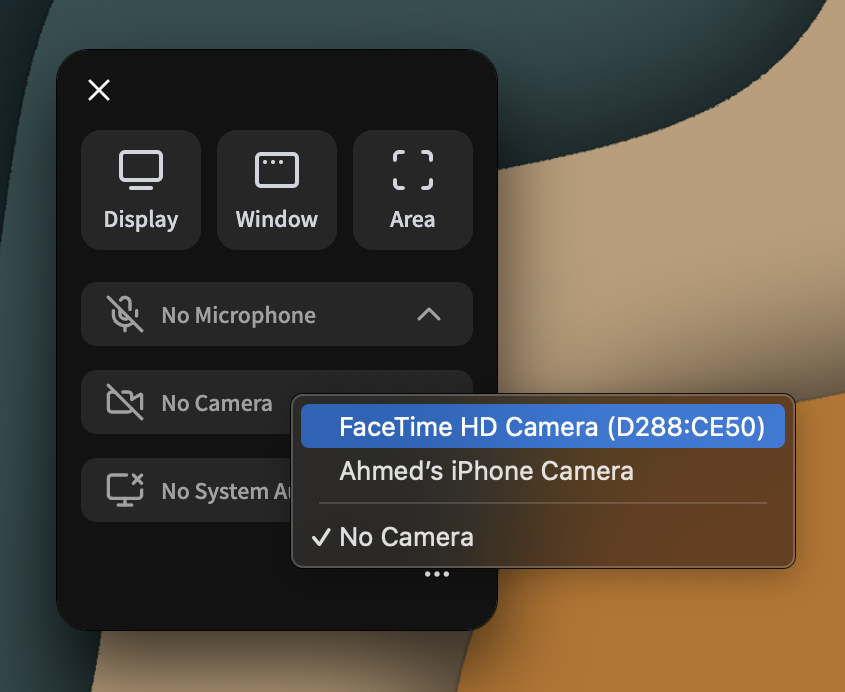 Recording the Entire Display